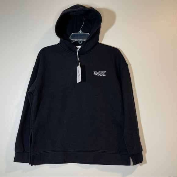 GANNI Software embroidered logo hoodie Black XXS - Picture 2 of 10